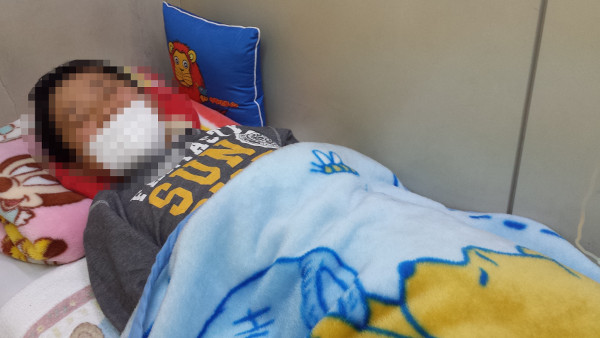 インフルエンザ筋炎で点滴中