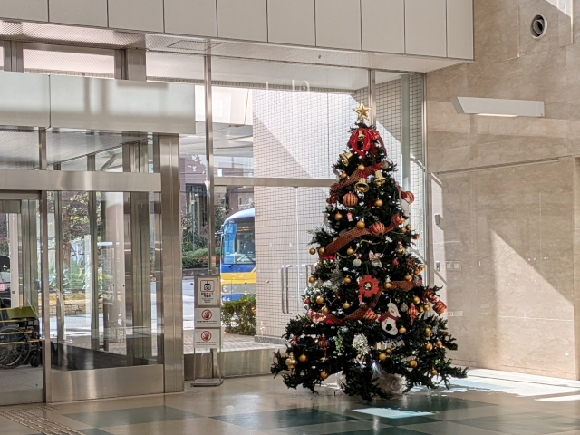 大阪赤十字病院内のクリスマスツリー