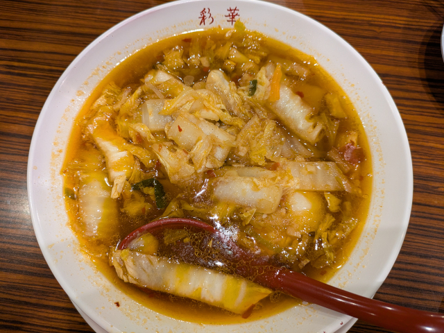 彩華ラーメン布施店で天理ラーメンを食べました。